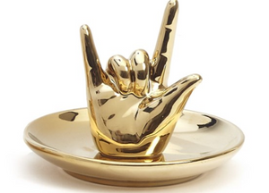 Rock on cer jewelry stand gold