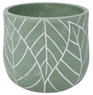 Green Leaf Vase 14.5 by 14.5 by 13 cm