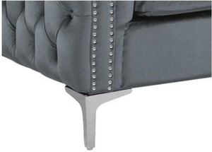 Da Vinci Modern Grey Velvet Club Chair