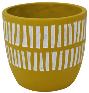 Yellow and White Vase 13.5 by 13.5 by 12.5 cm