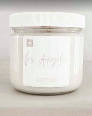 Los Angeles  Pure Soy Candles  12oz  Lilly and Sandalwood Scent