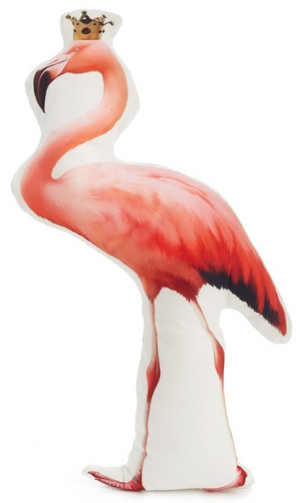 Flamingo velvet cushion