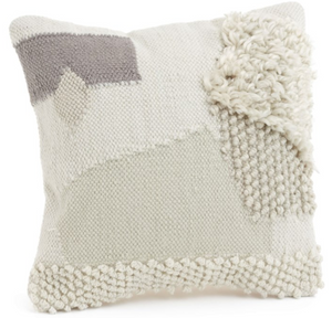 PASHA WOOL CUSHION 17 BY 17 LIGHT GREY AND TAUPE
