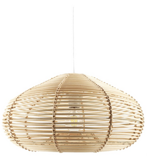 Suspended Lamp Rattan  43 by 43 by 22.5 cm