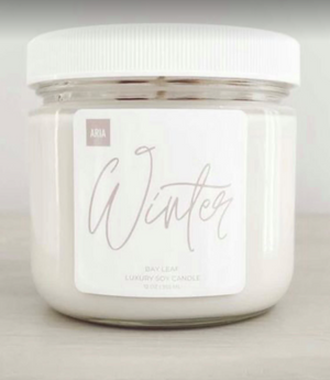 Winter  Pure Soy Candle  12 oz  Bay Leaf Blend